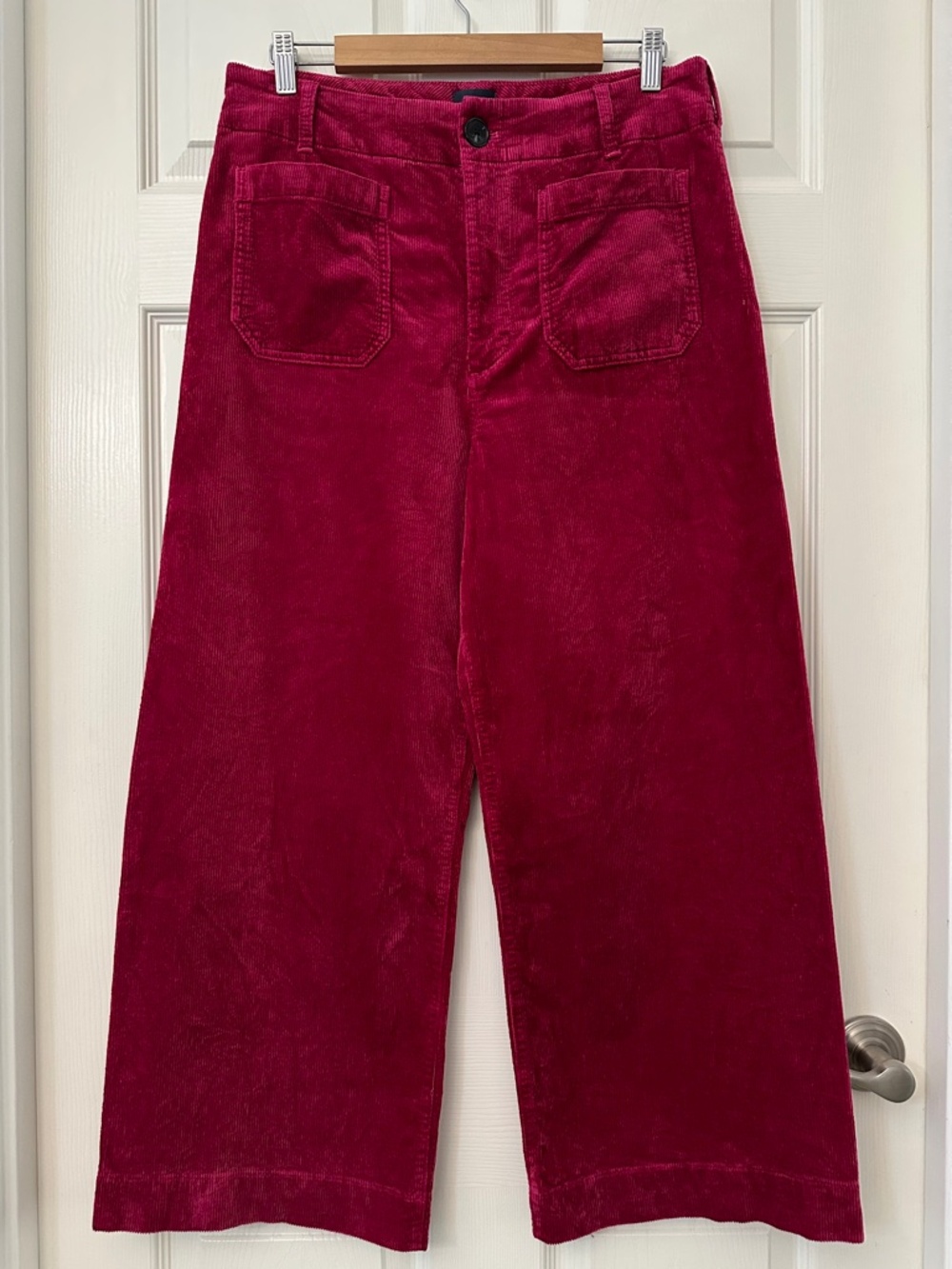Maeve The Colette Corduroy Wide Leg Crop Pant Raspberry Pink Women's Size 31 - Picture 3 of 11